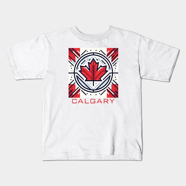 Calgary Alberta Canada Kids T-Shirt by Heartsake